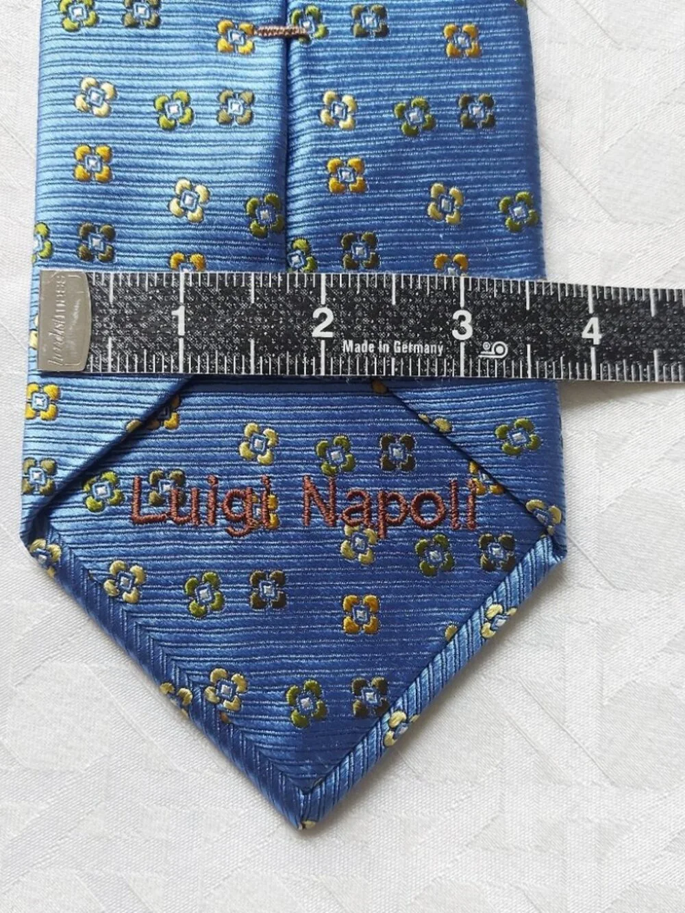 Luigi Napoli Classic Floral Pattern Silk Tie Business Formal Wear Made In Italy